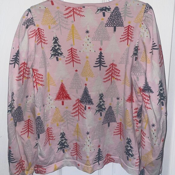 Hanna Andersson Holiday Print Knit Top In Cotton Jersey. Size 6 - Picture 3 of 4